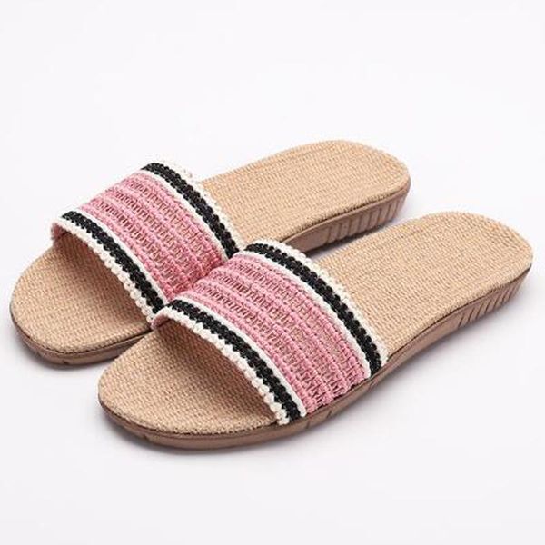 women's summer cotton linen sandals home breathable el flax slippers outdoor striped flip flops women slides house shoes, Black
women's summer cotton linen sandals home breathable el flax slippers outdoor striped flip flops women slides house shoes, Black