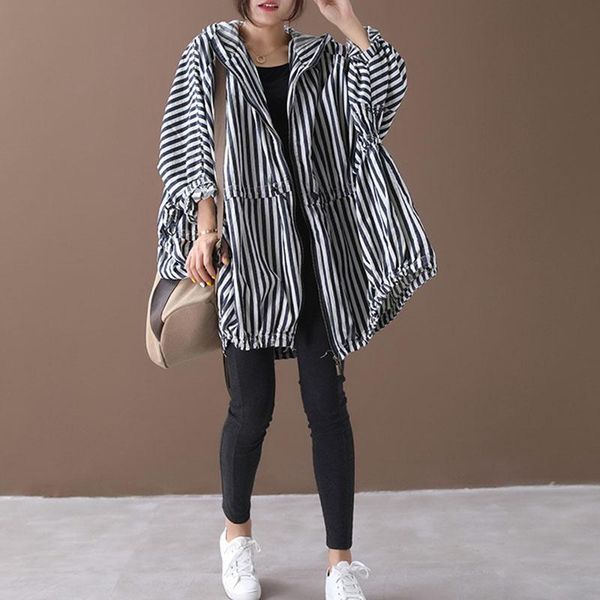 women's jackets plus size 150kg women jacket coat autumn batwing sleeve loose casual striped hooded zipper female windbreaker outerwear, Black;brown
women's jackets plus size 150kg women jacket coat autumn batwing sleeve loose casual striped hooded zipper female windbreaker outerwear, Black;brown