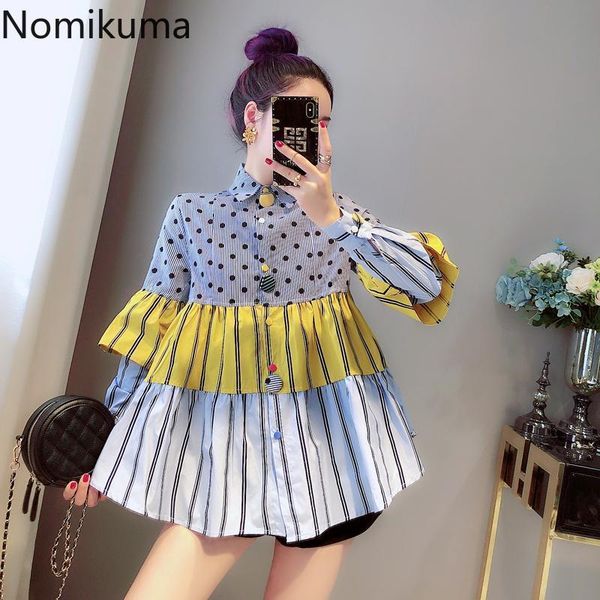 nomikuma korean dot blouse shirt hit color stripe patchwork women spring new fashion blusas camisas mujer 6g602 210427, White
nomikuma korean dot blouse shirt hit color stripe patchwork women spring new fashion blusas camisas mujer 6g602 210427, White