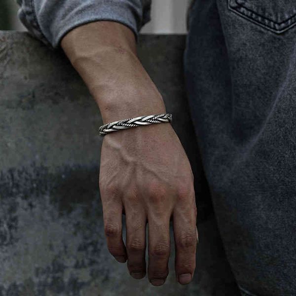 925 sterling silver twisted woven bracelet man women neutral retro thai original handmade exquisite unique opening bangle gift, Golden;silver
925 sterling silver twisted woven bracelet man women neutral retro thai original handmade exquisite unique opening bangle gift, Golden;silver
