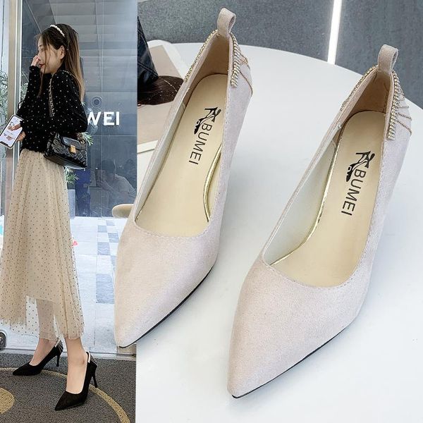 dress shoes sequins pointed toe stiletto heel high heels high-heel shallow mouth buckle women's rhinestone metal chain pumps, Black
dress shoes sequins pointed toe stiletto heel high heels high-heel shallow mouth buckle women's rhinestone metal chain pumps, Black