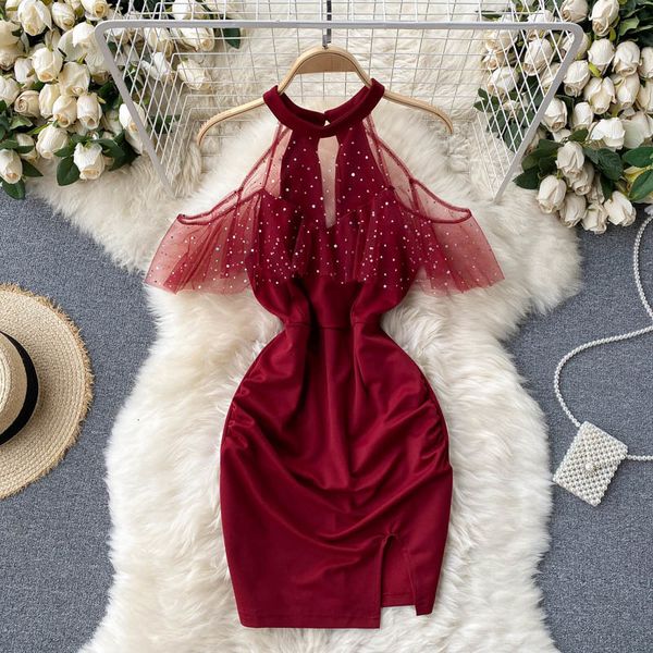 dresses design off shoulder short women sequins mesh ruffles slim party es summer chic split streetwear mini, Black;gray
dresses design off shoulder short women sequins mesh ruffles slim party es summer chic split streetwear mini, Black;gray