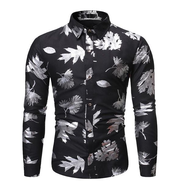 fashion versatile bronzing casual shirt lapel men's long sleeve flower tx30-p35 combination shirts, White;black
fashion versatile bronzing casual shirt lapel men's long sleeve flower tx30-p35 combination shirts, White;black