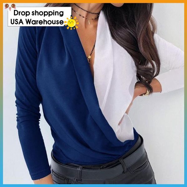 women's autumn and winter long-sleeved multi-color mosaic deep v swing collar shirt women long sleeve blouses & shirts, White
women's autumn and winter long-sleeved multi-color mosaic deep v swing collar shirt women long sleeve blouses & shirts, White