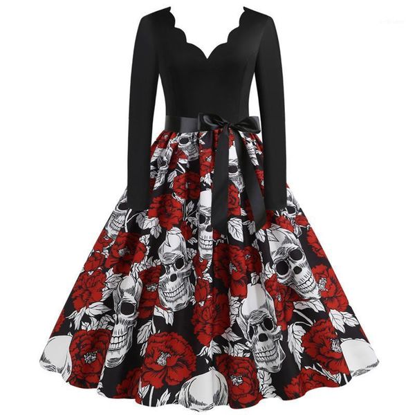 casual dresses long sleeve women's vintage halloween dress gothic clothes 1950s housewife evening party prom maxi women vestidos mujer, Black;gray
casual dresses long sleeve women's vintage halloween dress gothic clothes 1950s housewife evening party prom maxi women vestidos mujer, Black;gray