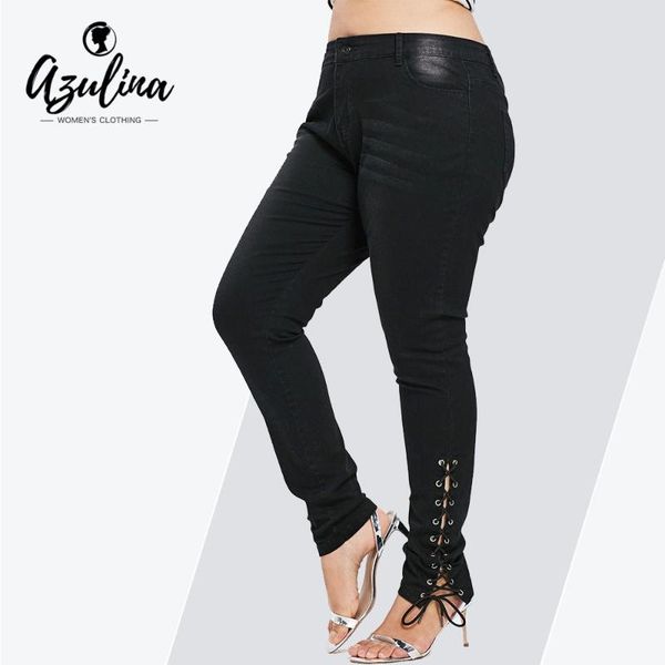 women's jeans azulina plus size zipper side lace up women pants fashions skinny high waist denim trousers ladies clothes, Blue
women's jeans azulina plus size zipper side lace up women pants fashions skinny high waist denim trousers ladies clothes, Blue