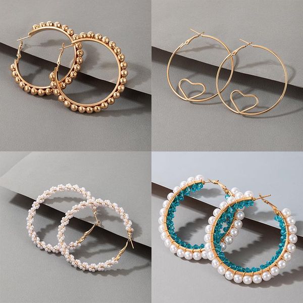 hoop & huggie fashion pearl flower earring for women personallity big heart colorful beeded earrings ladies party jewelry, Golden;silver
hoop & huggie fashion pearl flower earring for women personallity big heart colorful beeded earrings ladies party jewelry, Golden;silver