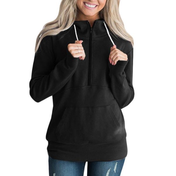 women's hoodies & sweatshirts outwear fashion polyester drawstring hooded ladies causal zipper casual pullover women hoodie charming lo, Black
women's hoodies & sweatshirts outwear fashion polyester drawstring hooded ladies causal zipper casual pullover women hoodie charming lo, Black