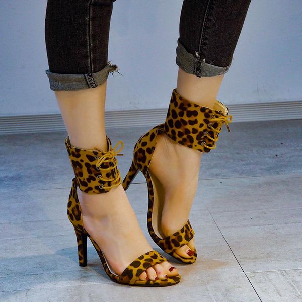 dress shoes plus size 35-43 leopard print high heel sandals strap thin heels women summer lace up woman sexy, Black
dress shoes plus size 35-43 leopard print high heel sandals strap thin heels women summer lace up woman sexy, Black