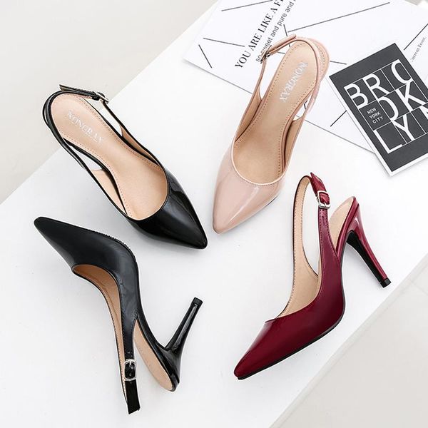 dress shoes japanned leather slingback women high heels sandals cut-out pumps lady stiletto woman wedding size 34-45, Black
dress shoes japanned leather slingback women high heels sandals cut-out pumps lady stiletto woman wedding size 34-45, Black