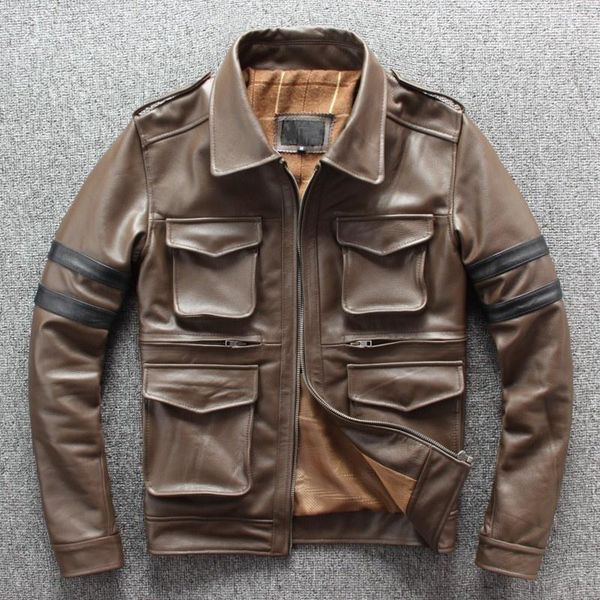 men's leather & faux male cowhide coat, safari style, fashion, slim fit, casual motor, motorcyclist, genuine jacket, Black
men's leather & faux male cowhide coat, safari style, fashion, slim fit, casual motor, motorcyclist, genuine jacket, Black