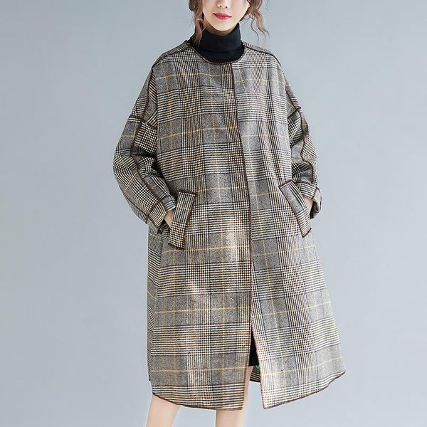 women's wool & blends johnature 2021 winter casual coats for women fashion plaid print loose button all match pockets long, Black
women's wool & blends johnature 2021 winter casual coats for women fashion plaid print loose button all match pockets long, Black