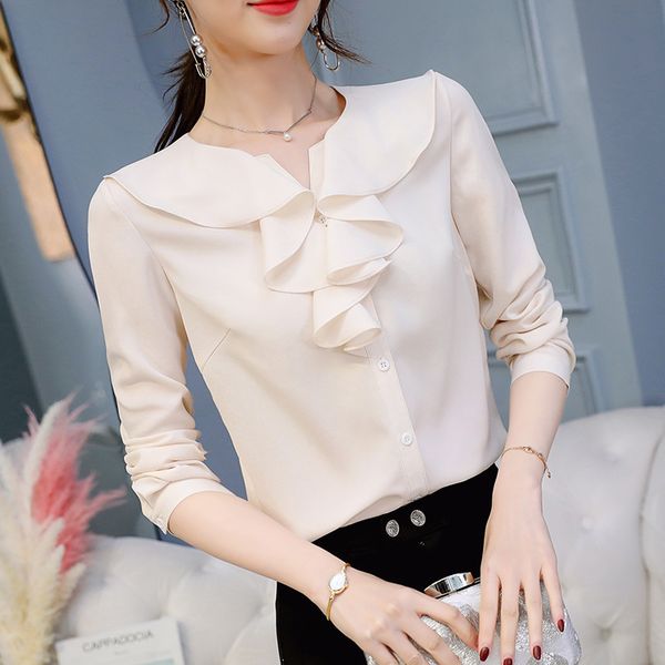 women blouse spring summer fashion female long sleeve casual soild wild shirt office lady loose blouses pullover 210423, White
women blouse spring summer fashion female long sleeve casual soild wild shirt office lady loose blouses pullover 210423, White