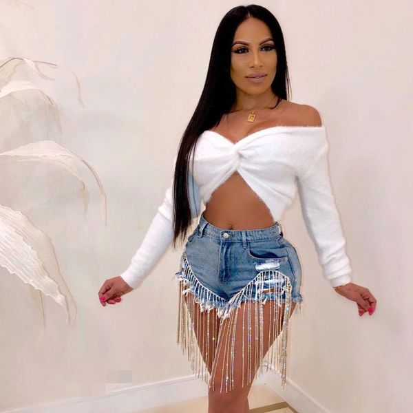 women's jeans diamonds tassels detail shorts high waist denim summer streetwear ripped hole plus size s-xxl, Blue
women's jeans diamonds tassels detail shorts high waist denim summer streetwear ripped hole plus size s-xxl, Blue