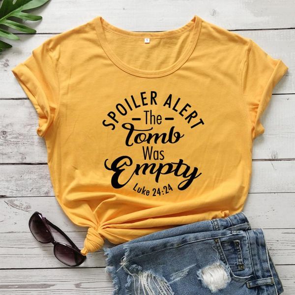 women's t-shirt spoiler alert the tomb was empty funny letter women cotton fashion plus size female shirt o neck short sleeve tees, White
women's t-shirt spoiler alert the tomb was empty funny letter women cotton fashion plus size female shirt o neck short sleeve tees, White