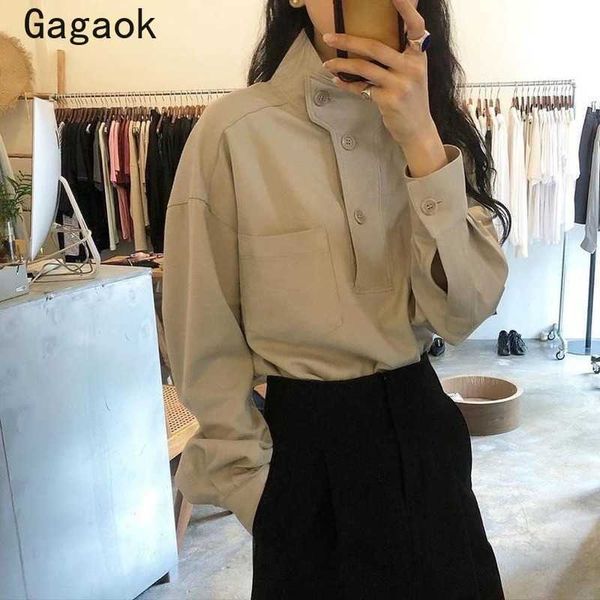 women blouses spring autumn turtleneck button solid full office lady shirts korean chic fashion wild blouse 210531, White
women blouses spring autumn turtleneck button solid full office lady shirts korean chic fashion wild blouse 210531, White