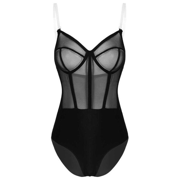 women's jumpsuits & rompers womens female bodysuit corset one-piece clear shoulder straps sheer tulle splice back zip up leotard, Black;white
women's jumpsuits & rompers womens female bodysuit corset one-piece clear shoulder straps sheer tulle splice back zip up leotard, Black;white