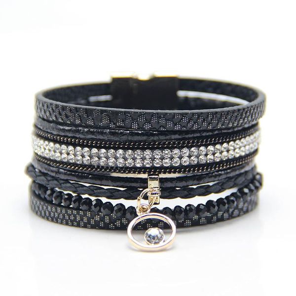 charm bracelets european and american multi-layer color leather rope multi-color women's alloy magnet buckle tassel bracelet, Golden;silver
charm bracelets european and american multi-layer color leather rope multi-color women's alloy magnet buckle tassel bracelet, Golden;silver