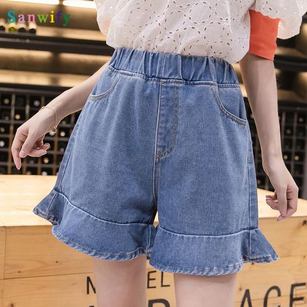 women denim shorts wear high-waist loose wide leg fashion female flounced plus size blue jean casual short women's, White;black
women denim shorts wear high-waist loose wide leg fashion female flounced plus size blue jean casual short women's, White;black