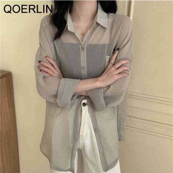 summer see through blouse ladies white transparent long sleeve turn-down buttons shirts women chiffon 210601
summer see through blouse ladies white transparent long sleeve turn-down buttons shirts women chiffon 210601