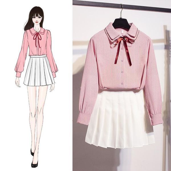 two piece dress ichoix student girl plied miniskirt cute casual ensemble 2 female piece pink shirt + white skirt autumn 2 korean clothes mns
two piece dress ichoix student girl plied miniskirt cute casual ensemble 2 female piece pink shirt + white skirt autumn 2 korean clothes mns