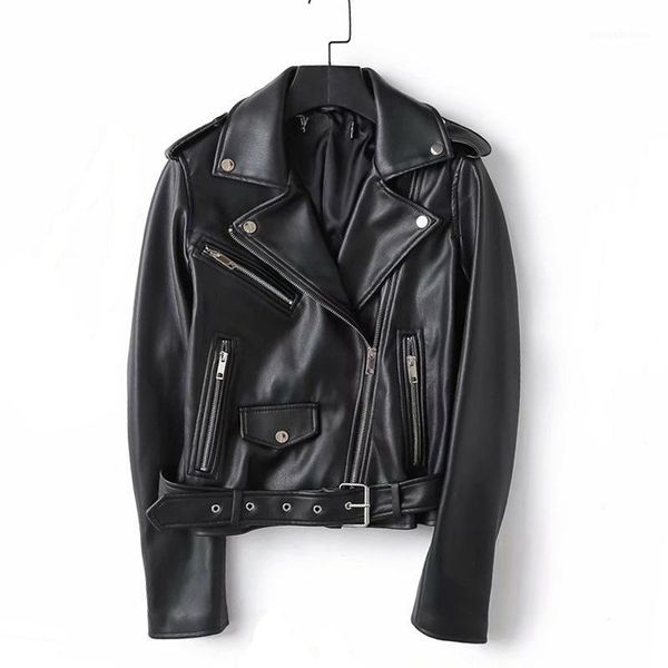 women's leather & faux 2021 spring fall soft short jacket with belt women lapel pu coat black zipper moto biker boyfriend outwear
women's leather & faux 2021 spring fall soft short jacket with belt women lapel pu coat black zipper moto biker boyfriend outwear