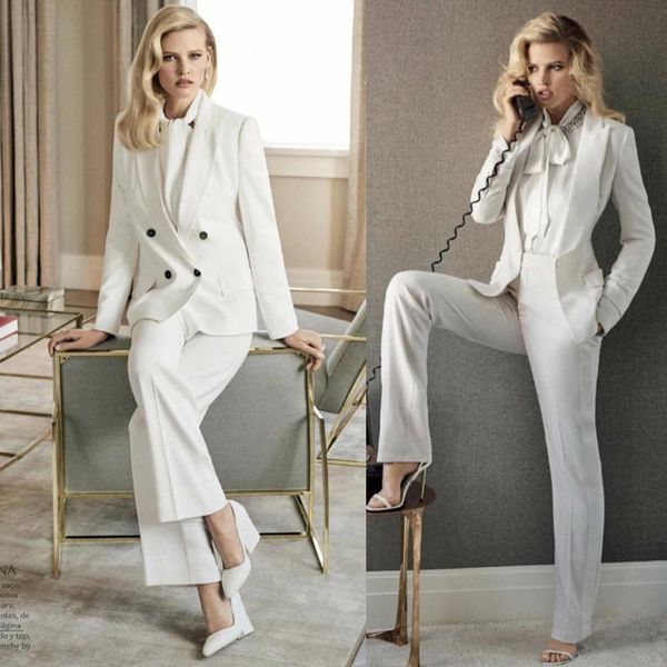 women's two piece pants fashion elegant white women blazer custom made designed double breasted suits office lady chic daily casual jac 
women's two piece pants fashion elegant white women blazer custom made designed double breasted suits office lady chic daily casual jac