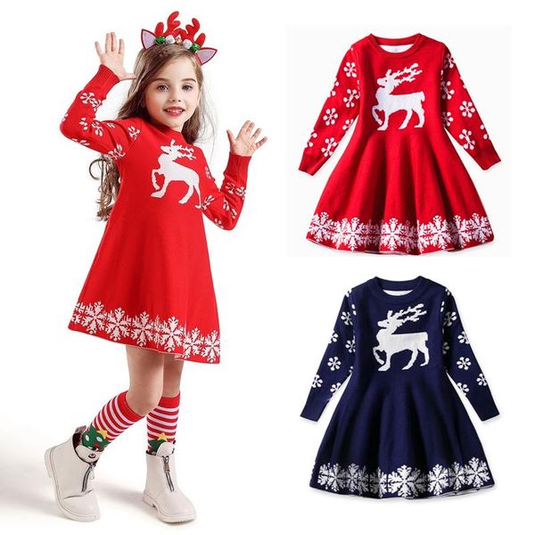 girl's dresses winter knitting dress for girls christmas reindeer snowflake cartoon kids birthday 3-8y children year costume, Red;yellow
girl's dresses winter knitting dress for girls christmas reindeer snowflake cartoon kids birthday 3-8y children year costume, Red;yellow