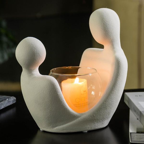 candle holders family party creative abstract glass holder oil lamp light dinner easter decoration