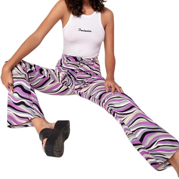 women's pants & capris women casual flared printed pattern high waist leisure trousers purple/ tan, Black;white
women's pants & capris women casual flared printed pattern high waist leisure trousers purple/ tan, Black;white