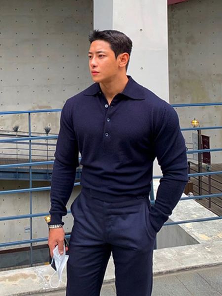 men's t-shirts man casual korean polo shirt cotton men's long sleeves high amount shirts classic thin clothing, White;black
men's t-shirts man casual korean polo shirt cotton men's long sleeves high amount shirts classic thin clothing, White;black