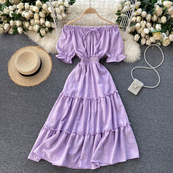 dresses women off shoulder slash neck short sleeve elegant party es summer elastic ruched a-line midi, Black;gray
dresses women off shoulder slash neck short sleeve elegant party es summer elastic ruched a-line midi, Black;gray
