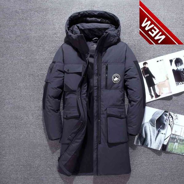 brand men's long down jacket hooded windproof warm winter jackets for male white duck coats -30 degree parkas, Black
brand men's long down jacket hooded windproof warm winter jackets for male white duck coats -30 degree parkas, Black