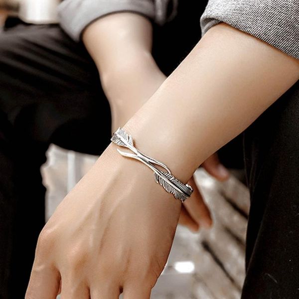 bangle women jewelry gift accessories open adjustable retro tibetan silver bracelet feather shape cuff classic, Black
bangle women jewelry gift accessories open adjustable retro tibetan silver bracelet feather shape cuff classic, Black