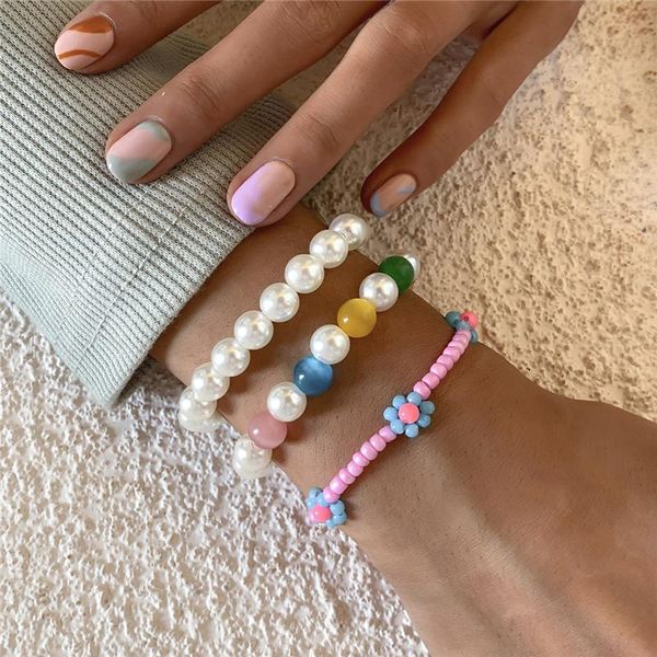 link, chain retro fashion beaded small daisy bracelet ethnic style imitation pearl color rice bead, Black
link, chain retro fashion beaded small daisy bracelet ethnic style imitation pearl color rice bead, Black