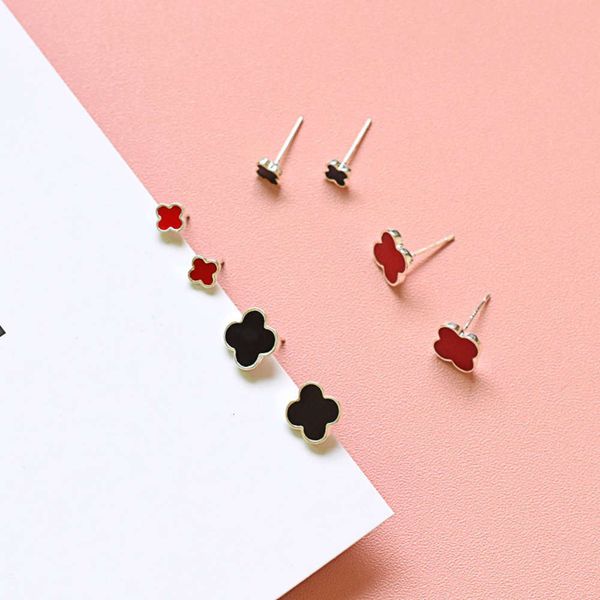 s925 pure silver needle clover earrings red black size simple versatile fresh earrings accessories women
s925 pure silver needle clover earrings red black size simple versatile fresh earrings accessories women
