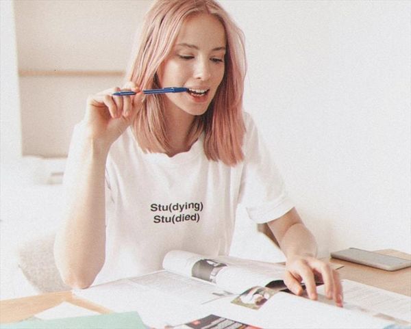 Studying Studied Print And Mens T Shirts Women Cotton Casual Funny Lady Yong Girl Top Tee Ins A 1276, White;black
Studying Studied Print And Mens T Shirts Women Cotton Casual Funny Lady Yong Girl Top Tee Ins A 1276, White;black