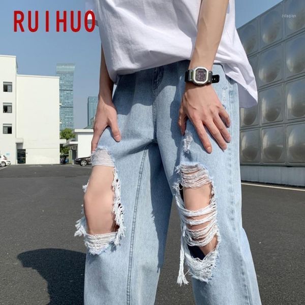 men's jeans ruihuo ripped korean fashion men large casual man jean baggy -2xl 2021 autumn arrivals, Blue
men's jeans ruihuo ripped korean fashion men large casual man jean baggy -2xl 2021 autumn arrivals, Blue