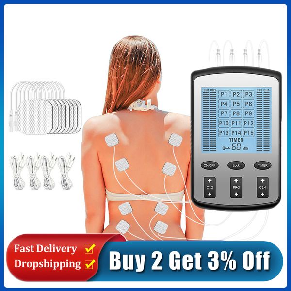 tens ems unit electric muscle stimulator 4 output 15 mode full body massager physiotherapy electrostimulator health care machine
tens ems unit electric muscle stimulator 4 output 15 mode full body massager physiotherapy electrostimulator health care machine
