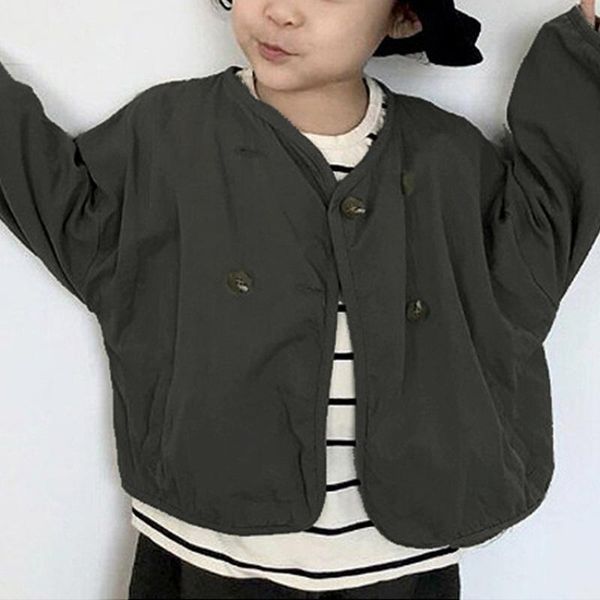 jackets 2021 children's autumn jacket baby boys and girls japanese korean loose washed retro cardigan kids solid coats, Blue;gray
jackets 2021 children's autumn jacket baby boys and girls japanese korean loose washed retro cardigan kids solid coats, Blue;gray