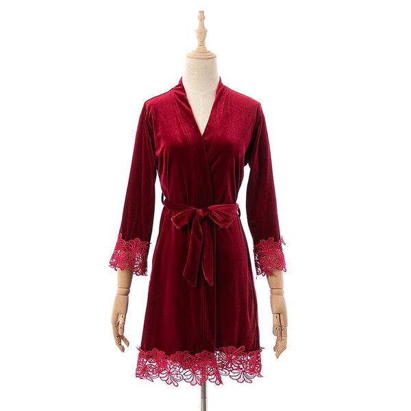 women's sleepwear burgundy print letter velour women kimono cardigan lace floral trim bathrobe underwear bride bridesmaid dressing robe, Black;red
women's sleepwear burgundy print letter velour women kimono cardigan lace floral trim bathrobe underwear bride bridesmaid dressing robe, Black;red