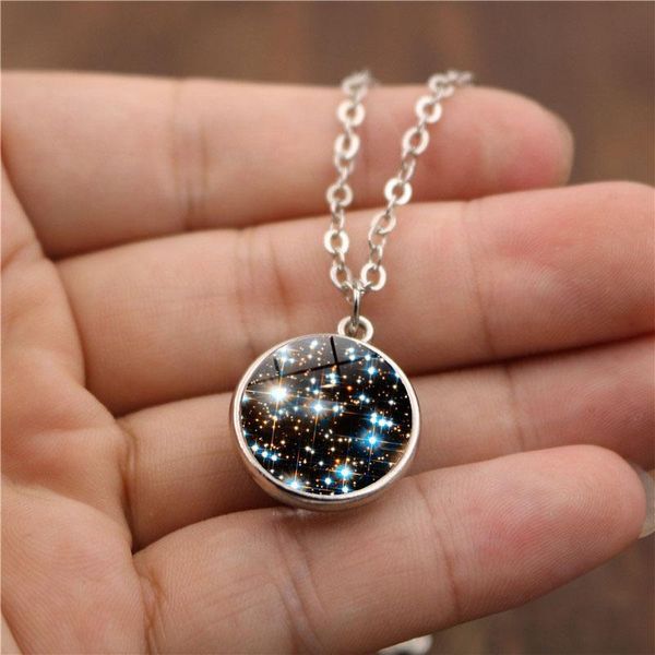 pendant necklaces 2 style classic double side handmade glass star cloud time gem necklace women vintage sweater chain jewelry wholesale, Silver
pendant necklaces 2 style classic double side handmade glass star cloud time gem necklace women vintage sweater chain jewelry wholesale, Silver