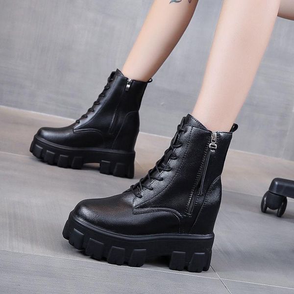 inner increase boots women's 2021 autumn and winter british small thick bottom side zipper 9cm short, Black
inner increase boots women's 2021 autumn and winter british small thick bottom side zipper 9cm short, Black