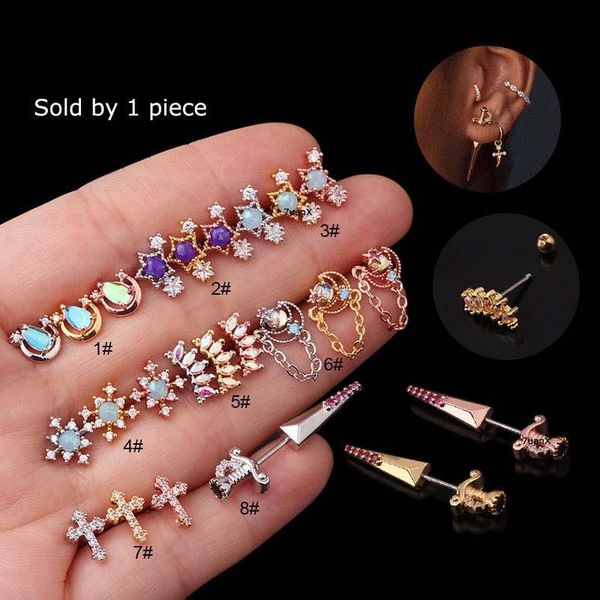 stud 1 piece multicolor stone stainless steel tragus lobe piercing 20gauge earrings star moon cross shape, Golden;silver
stud 1 piece multicolor stone stainless steel tragus lobe piercing 20gauge earrings star moon cross shape, Golden;silver