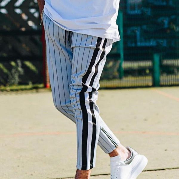 men's pants plus size men stripe side pocket summer elastic waist drawstring trousers casual skinny workout joggings, Black
men's pants plus size men stripe side pocket summer elastic waist drawstring trousers casual skinny workout joggings, Black