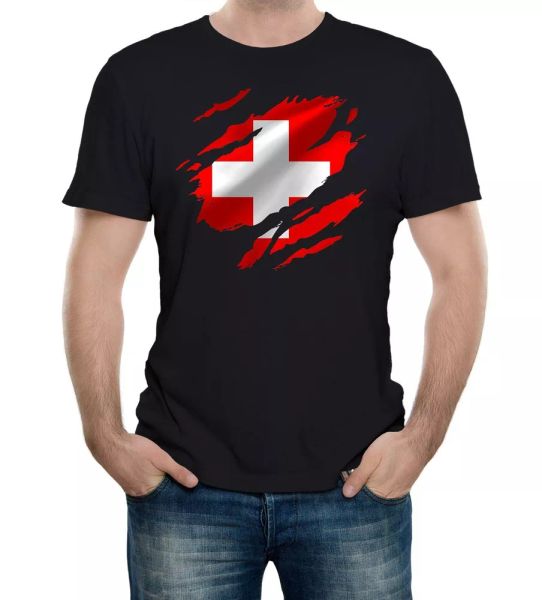 torn switzerland flag men's t-shirt swiss bern country national football, White;black
torn switzerland flag men's t-shirt swiss bern country national football, White;black