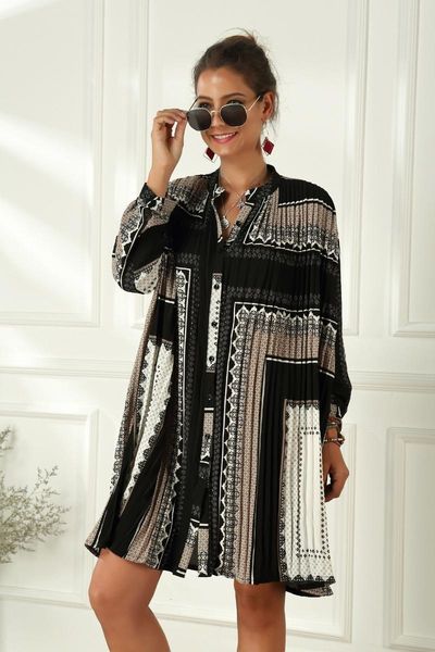 casual dresses 2021 lapel color pleated loosecomfortable summer dress wholesale lbqz, Black;gray
casual dresses 2021 lapel color pleated loosecomfortable summer dress wholesale lbqz, Black;gray