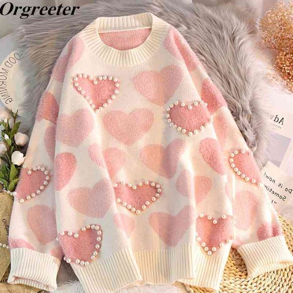 women knited sweater and pullover knitted autumn sweet heart shape beaded long sleeve loose jumper 210525, White;black
women knited sweater and pullover knitted autumn sweet heart shape beaded long sleeve loose jumper 210525, White;black