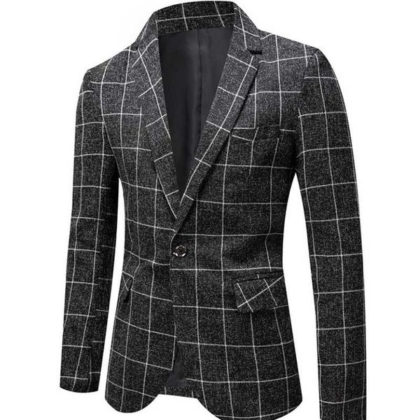 men's vests 2021 autumn fashion plaid blazer men casual suit coat single button suits jacket spring slim clothing costume homme my516, Black;white
men's vests 2021 autumn fashion plaid blazer men casual suit coat single button suits jacket spring slim clothing costume homme my516, Black;white