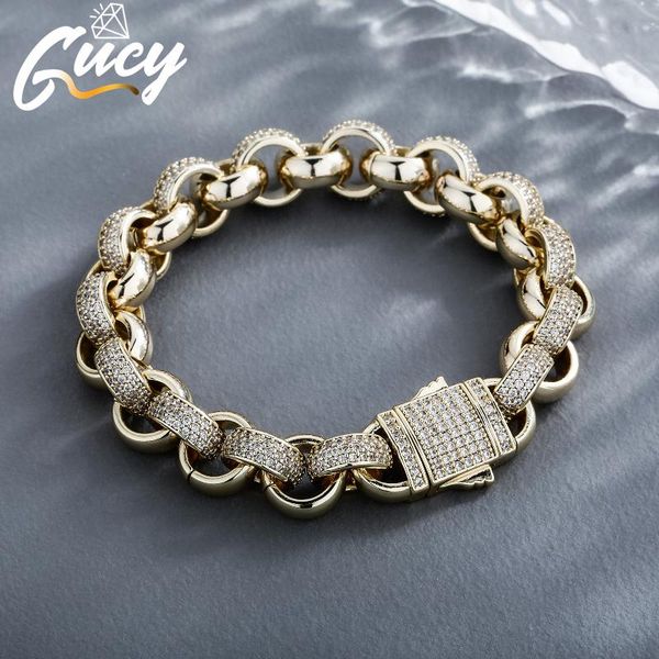 link, chain gucy 12mm gold silver color cubic zirconia round cuban link fashion hip hop iced out bracelet jewelry for men gift, Black
link, chain gucy 12mm gold silver color cubic zirconia round cuban link fashion hip hop iced out bracelet jewelry for men gift, Black